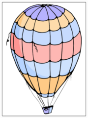 Isolated Hot Air Balloon Sticker