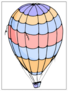 Isolated Hot Air Balloon Sticker