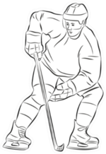 Isolated Illustration Of Ice Hockey Player Defense Sticker