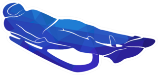 Isolated Illustration Rider On Sled Sticker