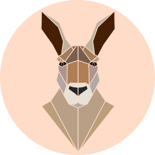 Isolated Kangaroo Portrait Geometric Style Sticker