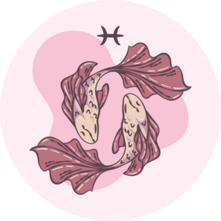 Isolated Pisces Sign Sketch Pair Of Fishes Sticker