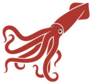 Isolated Squid On White Background Sticker