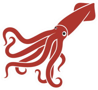 Isolated Squid On White Background Sticker