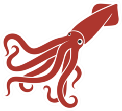 Isolated Squid On White Background Sticker