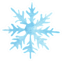Isolated Watercolor Snowflake Sticker