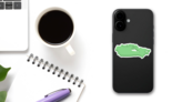 Isometric Map Of Canada Sticker on a Phone (New) example