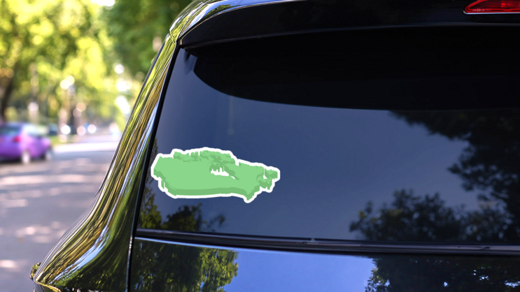 Isometric Map Of Canada Sticker on a Rear Car Window (New) example