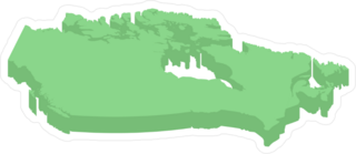 Isometric Map Of Canada Sticker