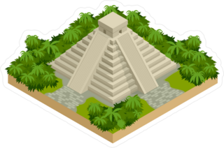 Isometric Mayan Pyramid Sticker