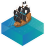 Isometric Pirate Ship Sticker