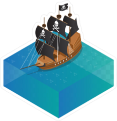 Isometric Pirate Ship Sticker