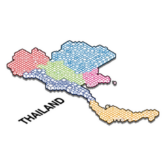 Isometric View Of Thailand Map Sticker