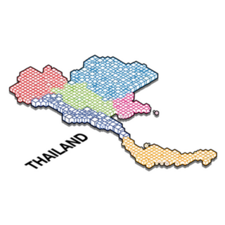 Isometric View Of Thailand Map Sticker