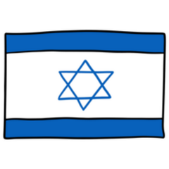 Israel Flag Doodle Hand Drawing Sticker