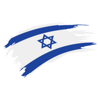 Israel Flag Painted Illustration Sticker