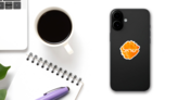 Israel Orange Watercolor Sticker on a Phone (New) example