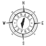 Israel Stamp Map Compass Sticker