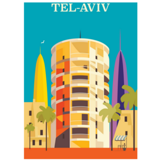 Israel Tel-Aviv City Poster Sticker