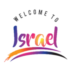 Israel Welcome To Message In Vibrant Colors Sticker