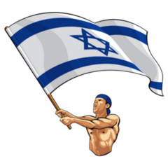 Israeli Fan Waving Flag Illustration Sticker