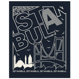 Istanbul Turkey Black Typographic Sticker