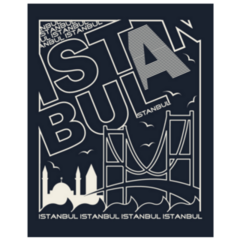 Istanbul Turkey Black Typographic Sticker