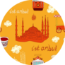 Istanbul Turkey Seamless Pattern Sticker