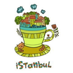 Istanbul Turkish Coffee Illustration Sticker