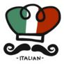 Italian Chef Hand Drawing Mustache Sticker