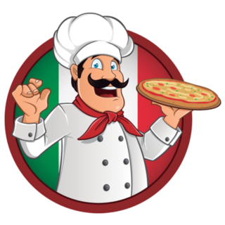 Italian Chef With A Pizza In Hand Sticker