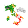 Italian Cuisine Italy Map Sticker