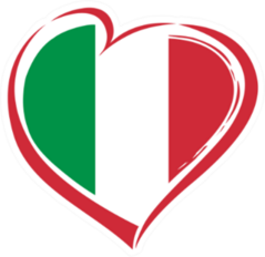 Italian Flag Heart Sticker