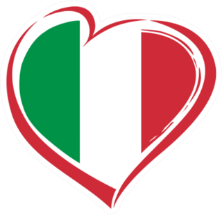 Italian Flag Heart Sticker