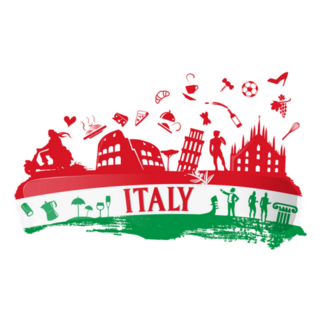 Italian Flag Ink Silhouette Sticker