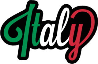 Italian Flag Lettering Sticker