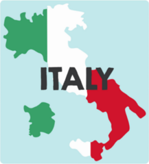 Italian Flag Map Sticker