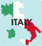 Italian Flag Map Sticker