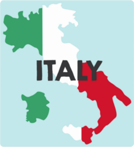 Italian Flag Map Sticker