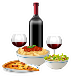 Italian Food And Wine Sticker
