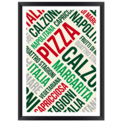 Italian Pizza & Calzone Word Cloud Poster Sticker