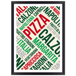Italian Pizza & Calzone Word Cloud Poster Sticker