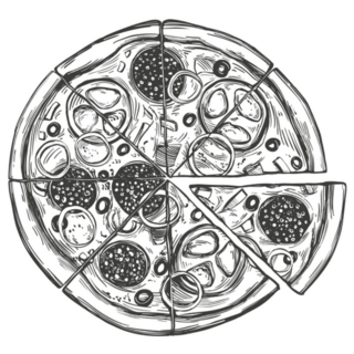 Italian Pizza Realistic Sketch Sticker