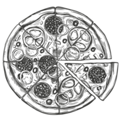 Italian Pizza Realistic Sketch Sticker