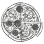Italian Pizza Realistic Sketch Sticker