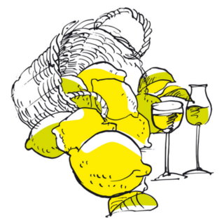 Italian Traditional Limoncello Illustration Sticker