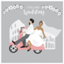 Italian Wedding With Colosseum And Scooter Sticker