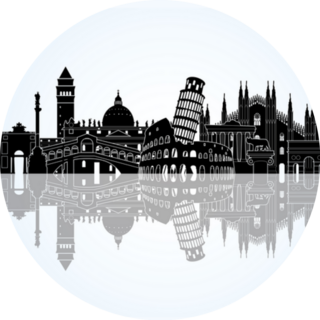 Italy Detailed Skyline Illustration Sticker