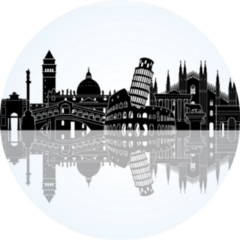 Italy Detailed Skyline Illustration Sticker