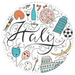 Italy Doodles Sticker